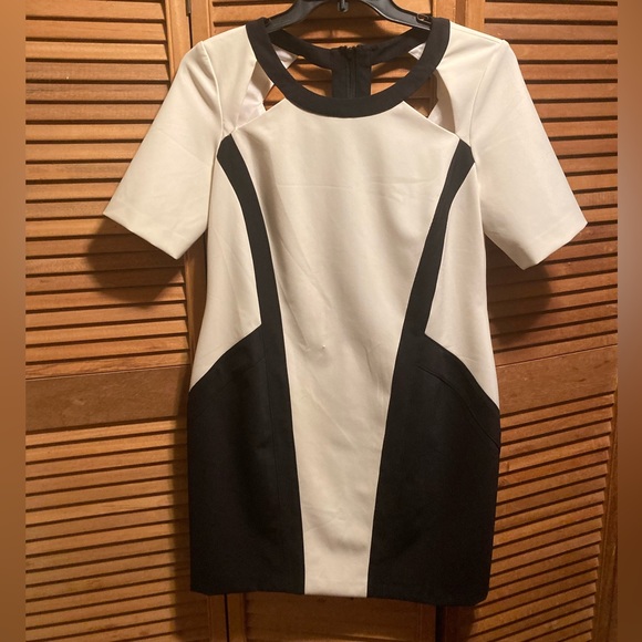 Marisa Kenson Collection Tiffany Ivory & Black Short Sleeve Dress - Picture 1 of 16